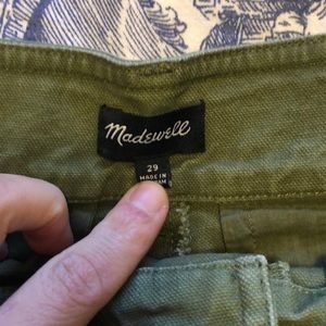 Madewell wide olive green leg pants